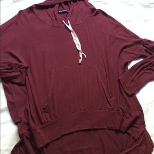 Maroon Brandy Melville long sleeve with hood